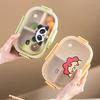 Detachable 3 Compartments Plastic Lunch Box For Kids School Picnic Portable Leak-proof Cartoon Fruit Bento Box Microwave Safe