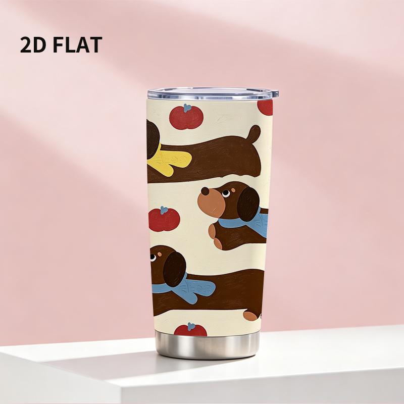 591ml Car Tumbler Dachshund Apple Element Straw Cup portable tumbler 20oz tumbler tumbler with lid insulated travel cup