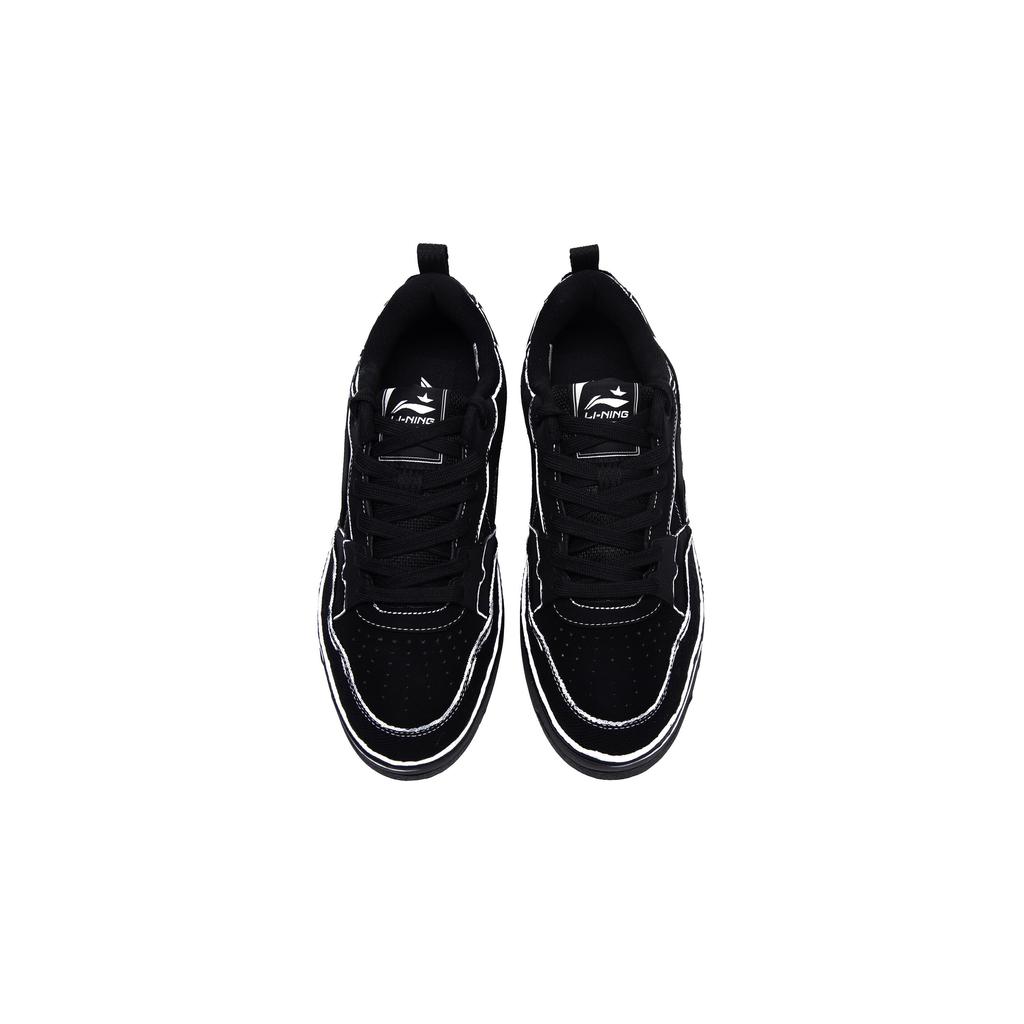 Li Ning Original Era Slip Resistant, Lightweight, And Breathable Low top Skateboard Shoes Men's Black White AGCU337-5(Team348-)