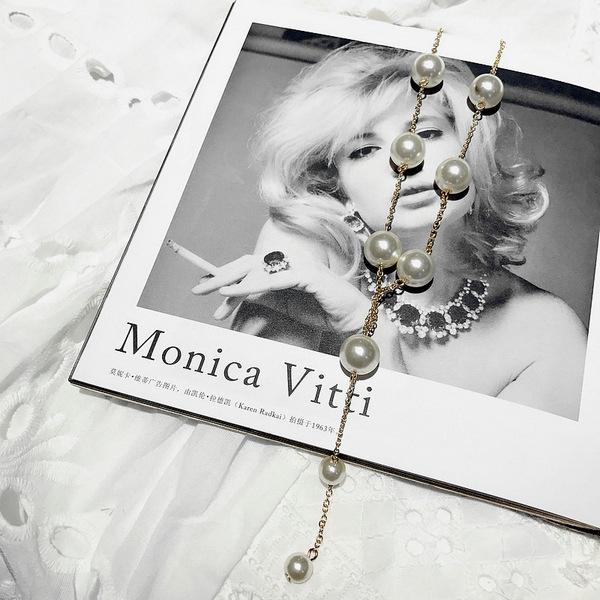 Korean Fashion Pearl Pendant Tassel Choker – Gentle Temperament Style, Short Women's Necklace (N155)