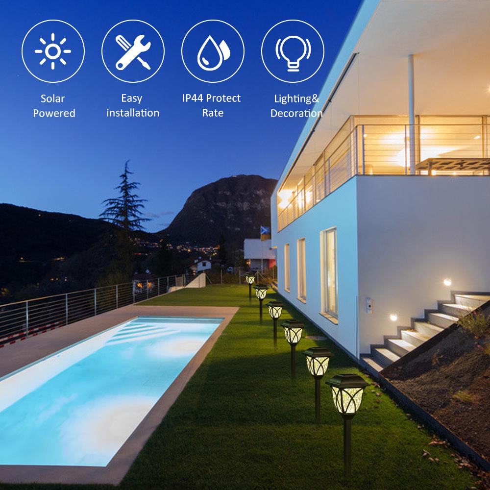 Solar Powered Lawn Light LEDs Lamp IP44 Protect Rate Outdoor Landscape Lighting for Patio