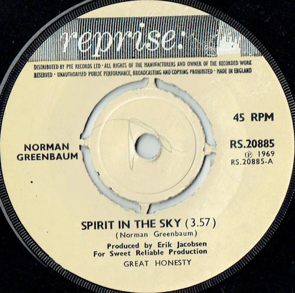 

7inch Record NORMAN GREENBAUM Spirit In The Sky RS20885 REPRISE RECORD 1969 UK Rock Used