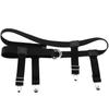 Unisex Elastic Waist Belt with Garter Suspender Clip Stocking Pants Holder Strap  Black