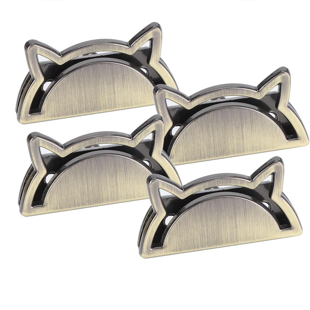 4 Sada Kovová Ozdobná Spona Kočičí Klip Zarážka Kožené Zboží Zavazadla Džíny DIY Doplňky Bronzová