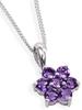 And My Jewelry Silver Amethyst Pendant Necklace Luxurious 14237 [Your Box] - Seven-Stone [February Birthstone] [Gift Wrapped]