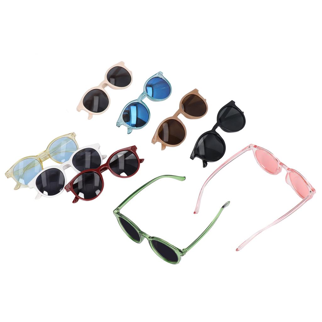 9pcs Oval Kids Sunglasses Reflective UV Protection Multi Colors Toddler Sunglasses Portable