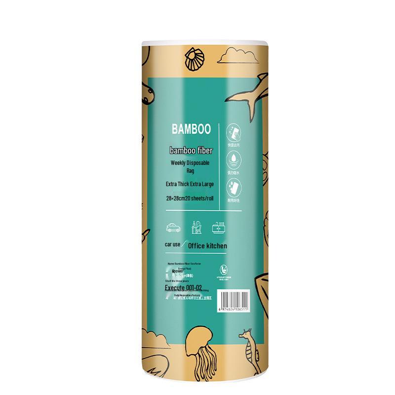 Bamboo Fiber Absorbent Disposable Dishcloths - Lint-Free, Dual-Use for Wet/Dry Kitchen Cleaning