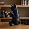 3D Printed Reading Cat Figurine, Cute Reading Book Cat Statue with Glasses, Collectible Animal Sculpture for Bookshelf, Desktop Decor, Gift for Cat