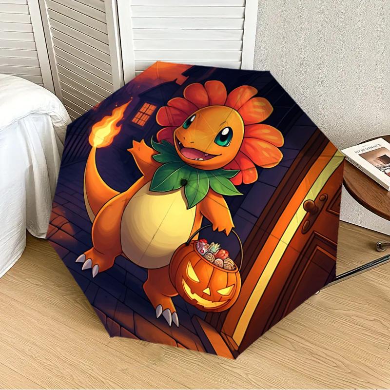 

1pc Charmander Halloween Automatic Folding Umbrella] Durable Iron Frame & Rod, Portable Folding, Makes a Great Holiday Gift yy251016259