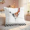 Wine Animal Art Design INS Cushion Cover Silky Short Plush Invisible Zipper Dustproof Sofa Pillow Case For Home Decor
