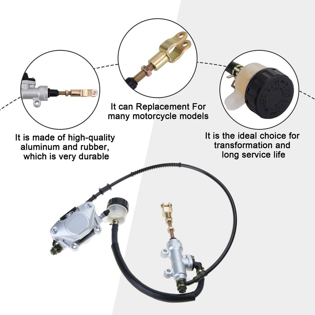 Rear Foot Disc Brake MasterCylinder Assembly Reduce Brake Disc Temperature for 110cc 125cc 150cc 200cc 250cc ATV Durable