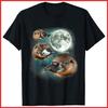 Three Platypus Moon Funny Meme Black Cotton T-Shirt Unisex T-Shirt