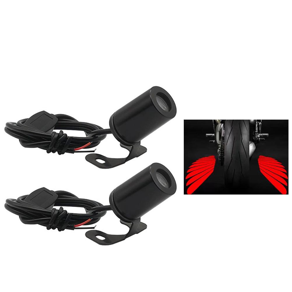 

2 шт. 12 В мотоциклетные крылья ангела светодиодный проектор для днища призрачный свет Goldwing приветственные тормозные задние фонари аксессуары для мотоциклов красный