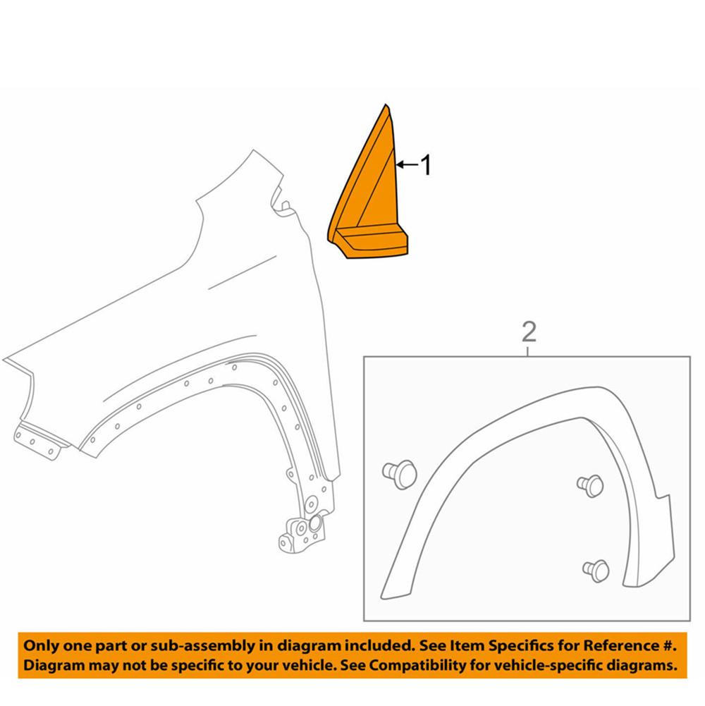 Front Left & Right Side Fender Corner Trim Moldings For GMC Terrain 2018 - 2022
