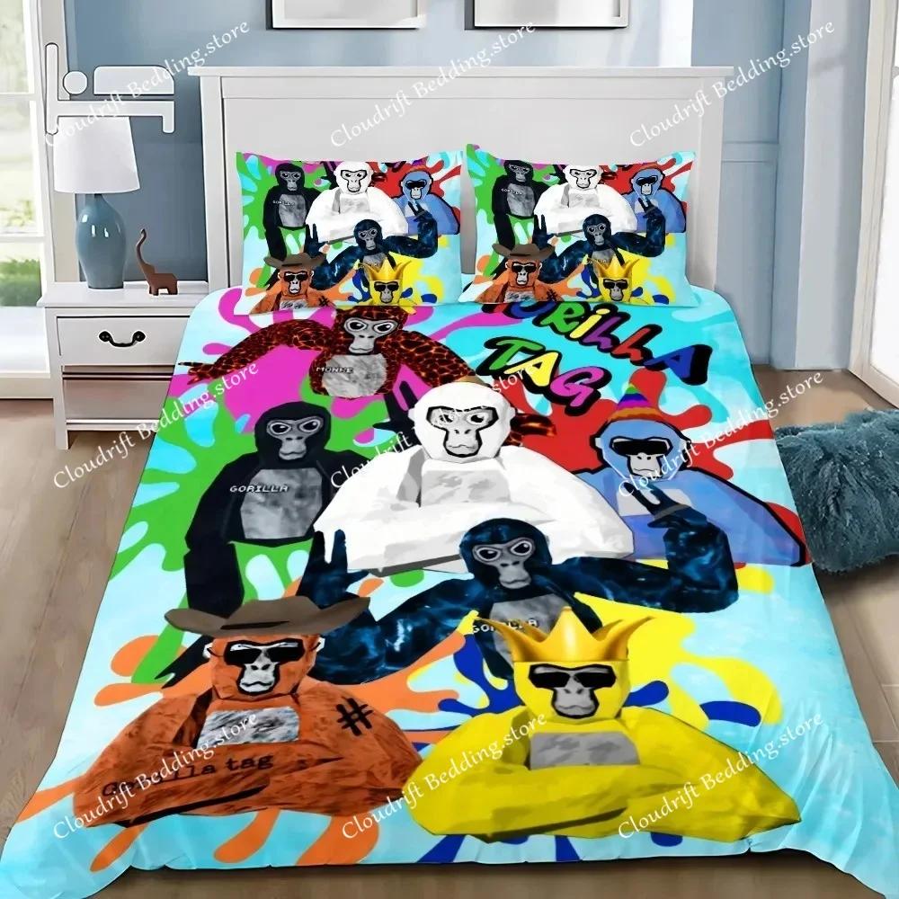 Bettbezug Kissenbezug Bettwäsche Set Cartoon Neuheit Cool Gorilla Tag Erwachsener JungeMädchen Schlafzimmer Dekoration Einzel Doppel Groß Größe026