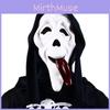 Scream Ghost Latex Mask Horror Costume Accessory For Halloween Parties