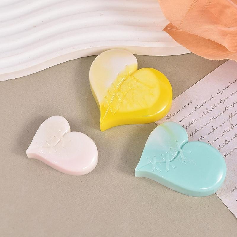 Porte-clés Cœur à coudre Moule en Silicone avec Trou Pendentif Porte-clés Moule Fait main Cadeau Saint-Valentin Anniversaire Bijoux