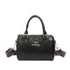 2026 New Fashionable And Popular Soft Leather Boston Bag Versatile Wide Shoulder Strap Single Shoulder Crossbody Bag