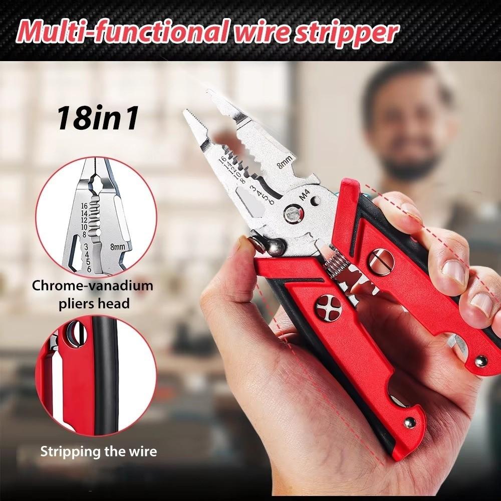 Fast Sharp Wire Stripper 18-in-1 Function Cable Cutters Electrician Pliers  Electrical Work