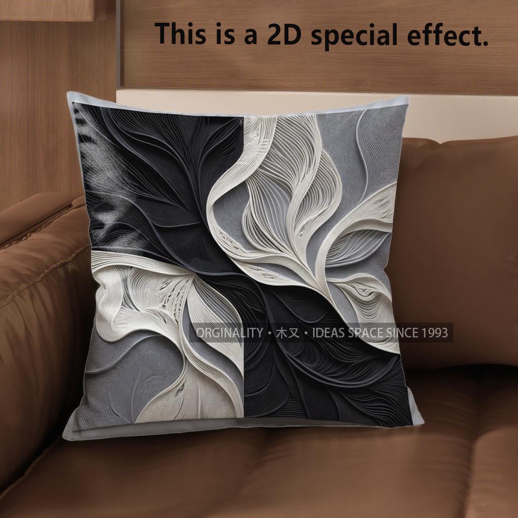 2D Geometric & Wave Pattern Digital Print Pillow Covers Pattern Cushion Cover Suitable For Sofa Bedroom Car Pillow Cover