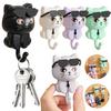 Adhesive Hooks Key Holder Creative Cute Cat Theme Wall Decor Home Storage Solution for Hanging Keys Hats Towels Scarves Bags