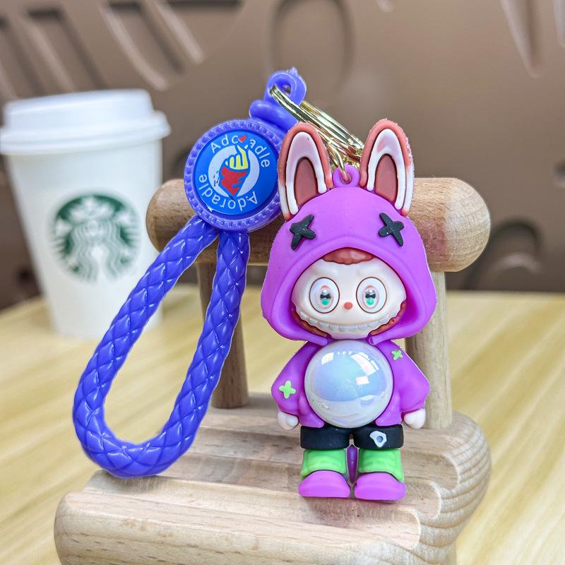 LABUBU Tlukot Srdce Makronka Slepá Krabička Klíčenka - POPMART Bubble Mart Série Vinylová a Plyšová Panenka