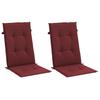High Back Chair Cushions 2 Pcs Melange Wine Red 120x50x4 Cm Fabric