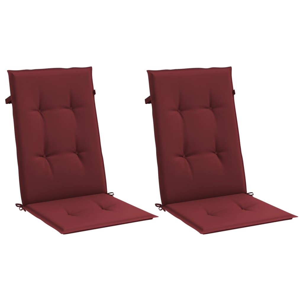 High Back Chair Cushions 2 Pcs Melange Wine Red 120x50x4 Cm Fabric