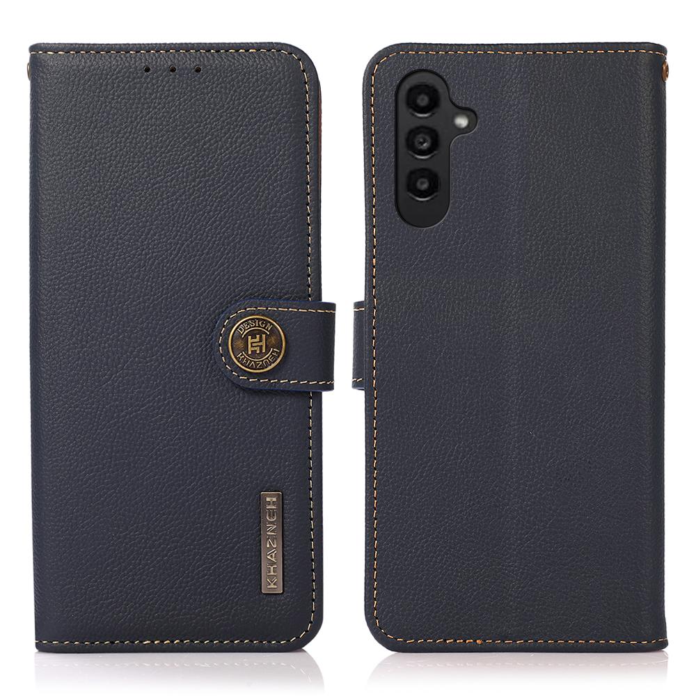 KHAZNEH for Samsung Galaxy A57 5G Case Genuine Cow Leather RFID Blocking Wallet Phone Cover