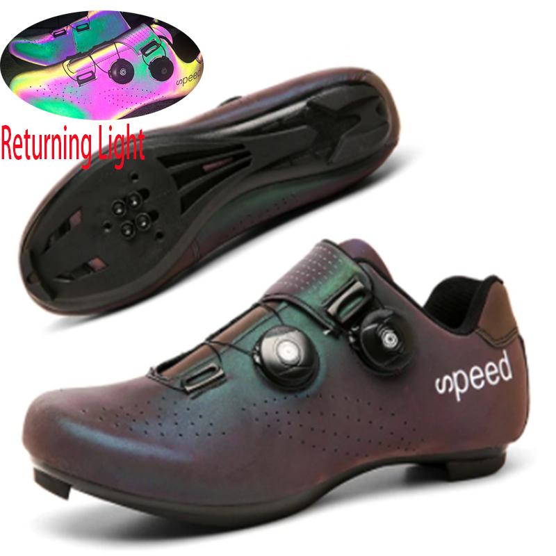 Men's Cycling Shoes, New SPD Self-locking Road Bike, Fluorescent Cycling Shoes, Outdoor Lightweight And Breathable Mountain Road