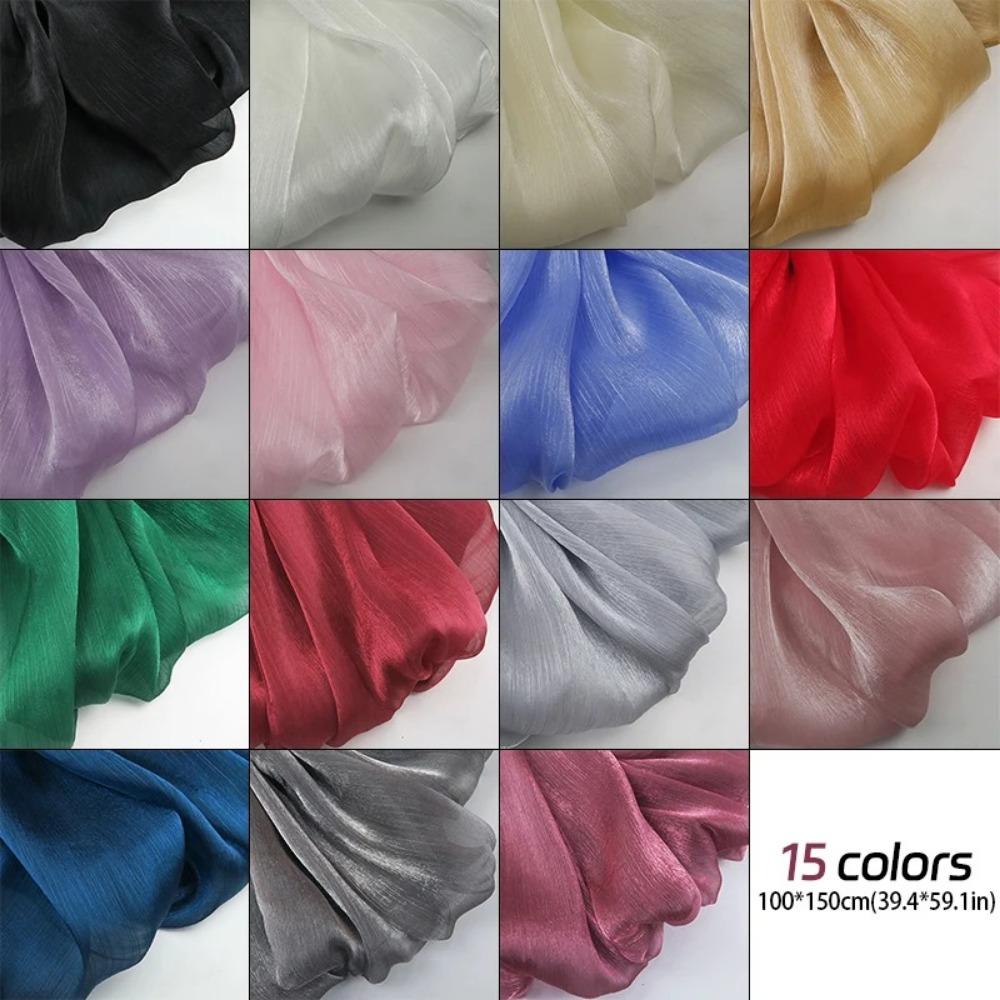 Water Ripple Hanfu Fabric 1m Crepe Gauze Tulle Elegant Organza Fabric Wedding Decorative