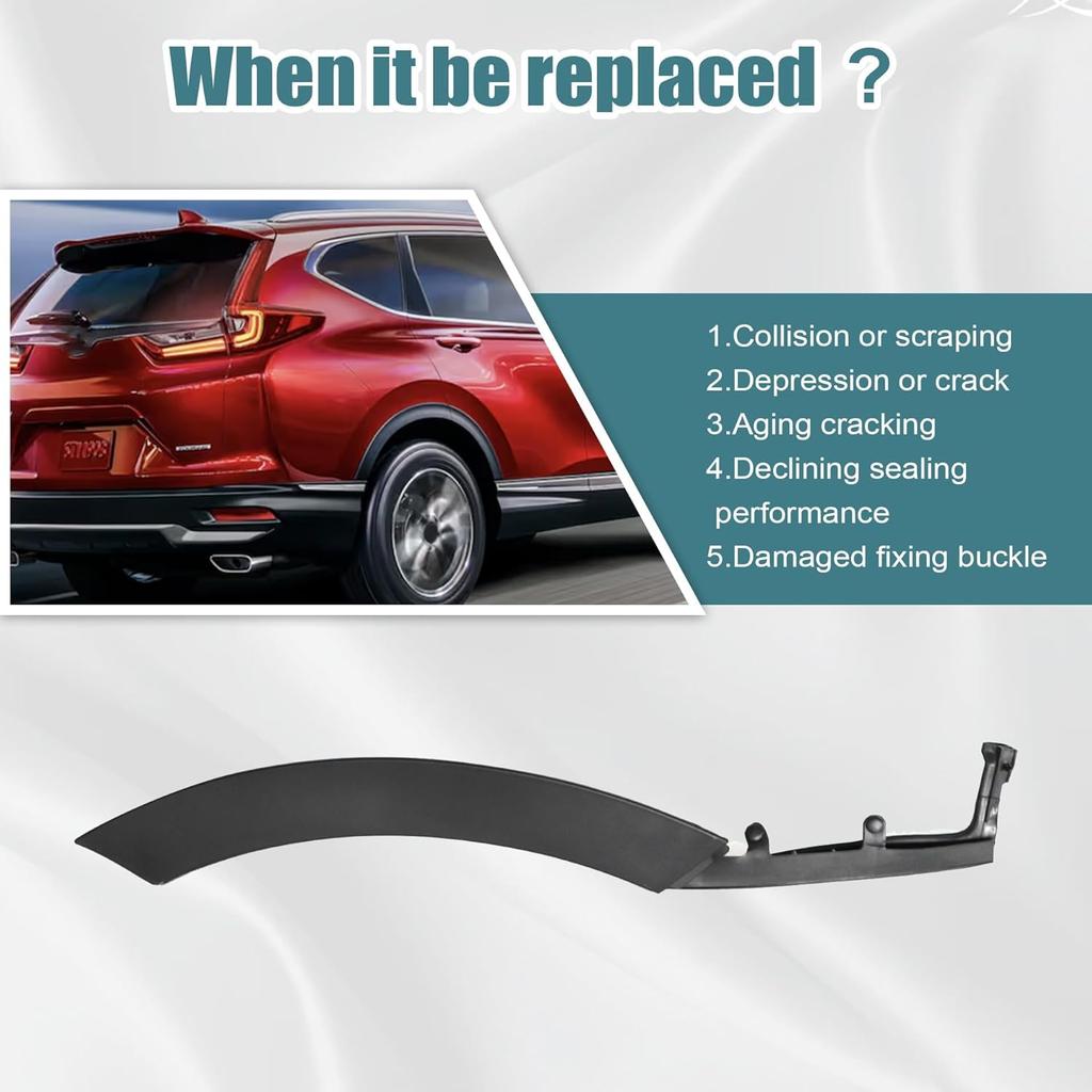 GXARTS Door Flare Molding Trim Rear Right Side 75390TLAA01 Compatible with Honda CRV 2017 2018 2019 2020 2021 2022 Door Side Wheel Molding Trim Rear