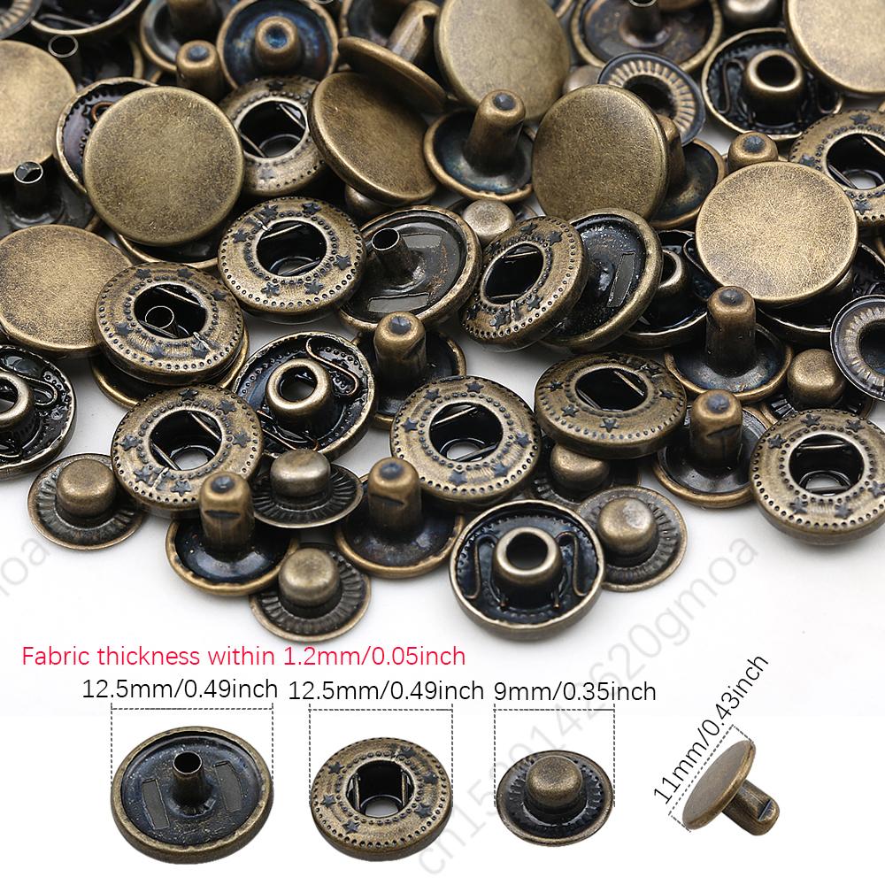 20Sets/Pack 10-15Mm Metal Snap Buttons Sewing Accessories Botones Snaps Button For Clothing Bags Leather Pressure Snap Fasteners