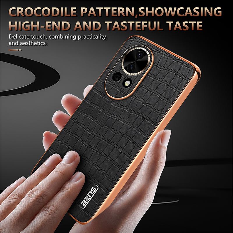 AZNS For Huawei Nova 13 5G Case Electroplating Crocodile Texture PU+TPU Phone Cover