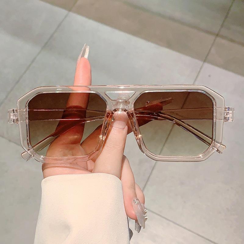 Ins Vintage Square Sunglasses for Men Women Fashion Retro Double Bridge Sun Glasses Eyewear Trendy Design UV400 Shades