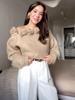 2024 Autumn/Winter European & American Women's High Neck Off-Shoulder Loose Knit Sweater