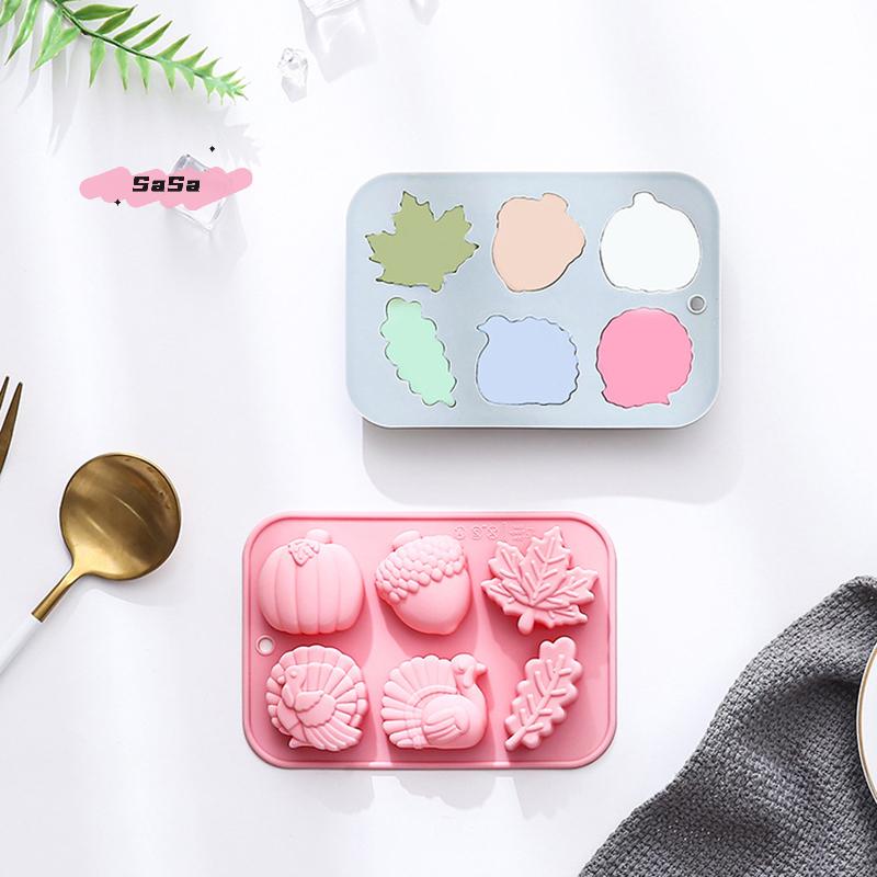 3D Pumpkin Silicone Mold Fall Thanksgiving Halloween Autumn Leaf Acorn Turkey Shape Chocolate Mold for Baking And Cooking