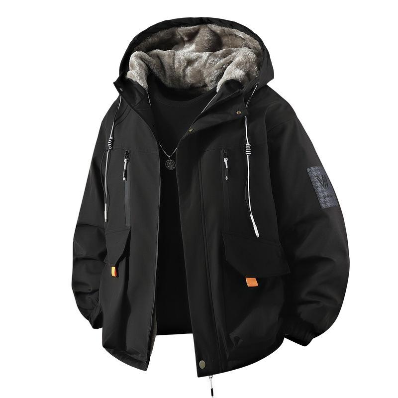 Men's Trendy Winter Parka with Fleece Lining and Thick Hood