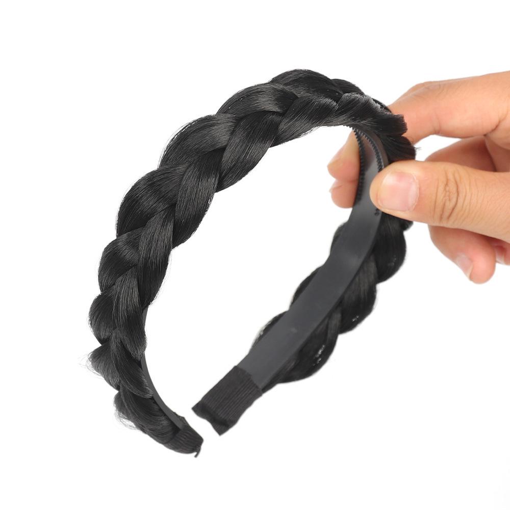 Braided Headband with Fishbone Fill, Women's New Style, Luxurious Feel, Human Hair Look, Crown-Height Boost, Gourd Braid, Handmade Woven Design.