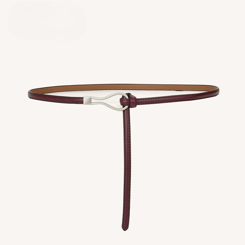 

Ремень без отверстий для женщин Тонкий ремень для женщин Натуральная кожа Женский декоративный Универсальный ремень для платья для Тонкого ремня 105cm