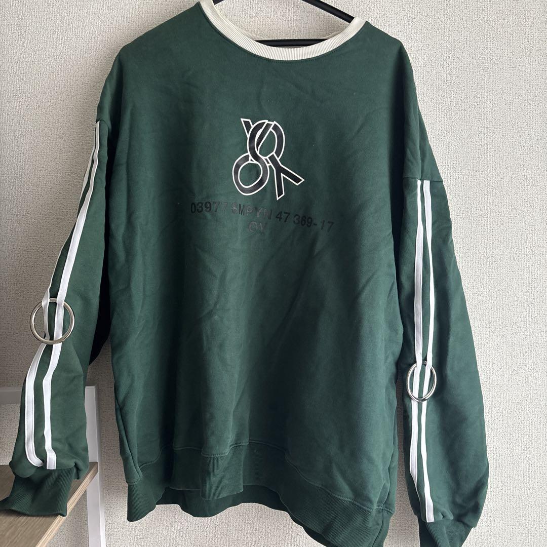 

[USED] OY Tapering Metal Logo Sweatshirt, Green, Front Print