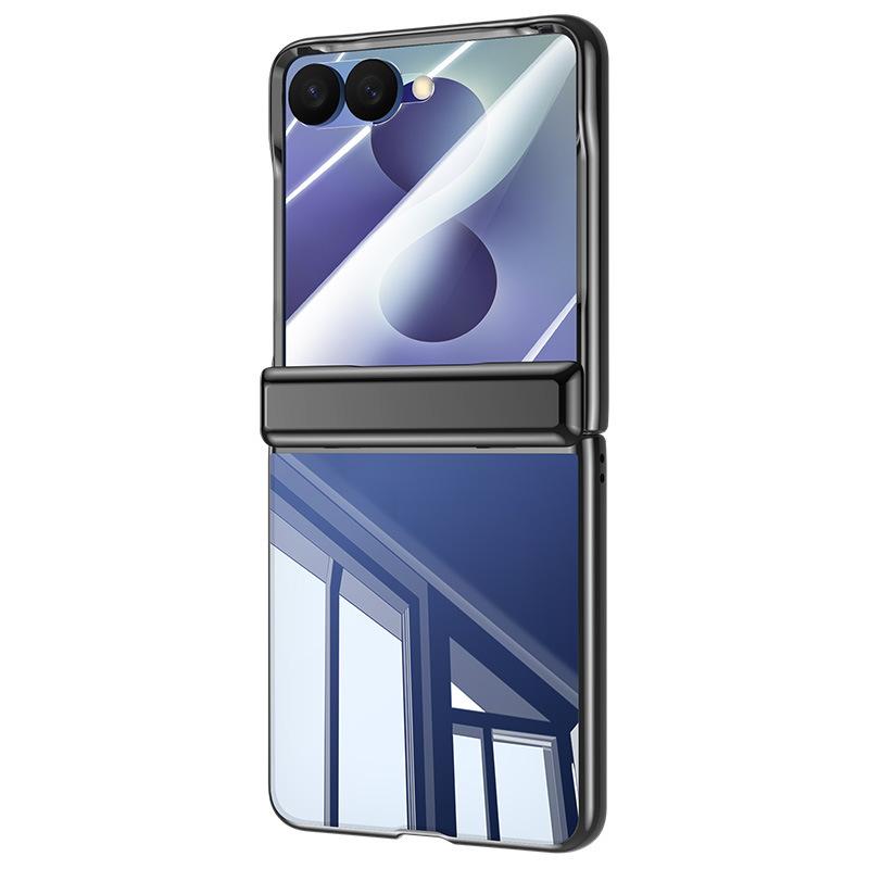 Applicable to Samsung ZFlip8 folding mobile phone case, transparent electroplated zflip7 all-inclusive case film integrated anti-drop cover