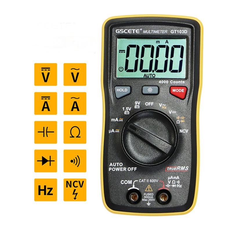 

Mini Professional Digital Multimeter Tester Suitability Electrician Car Tester Pen Multimeter Digital жовтий
