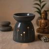 Oil Burner Tealight Bubbles Cutout Grey