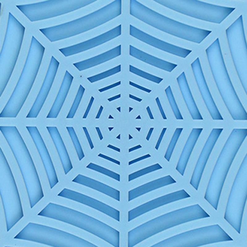 Silicone Spider Web Coasters For Drinks - 6 Pack Unique Design Spider Drink Coasters, 4Inch Black Coaster Set,Black Durable