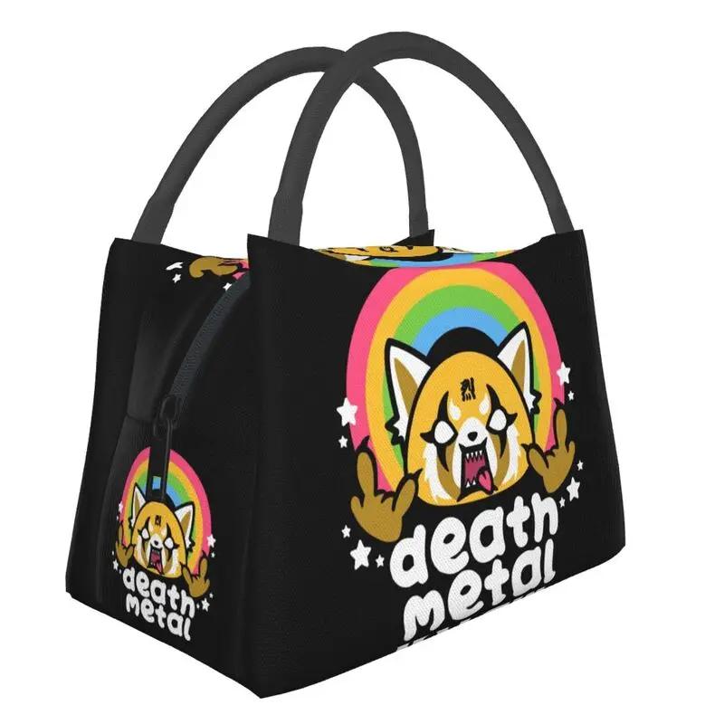 

Death Metal Aggretsuko Aggressive Retsuko Портативные ланч-боксы Японская аниме-манга Термохолодильник Еда Изолированная сумка для обеда 28x17x16CM бежевый
