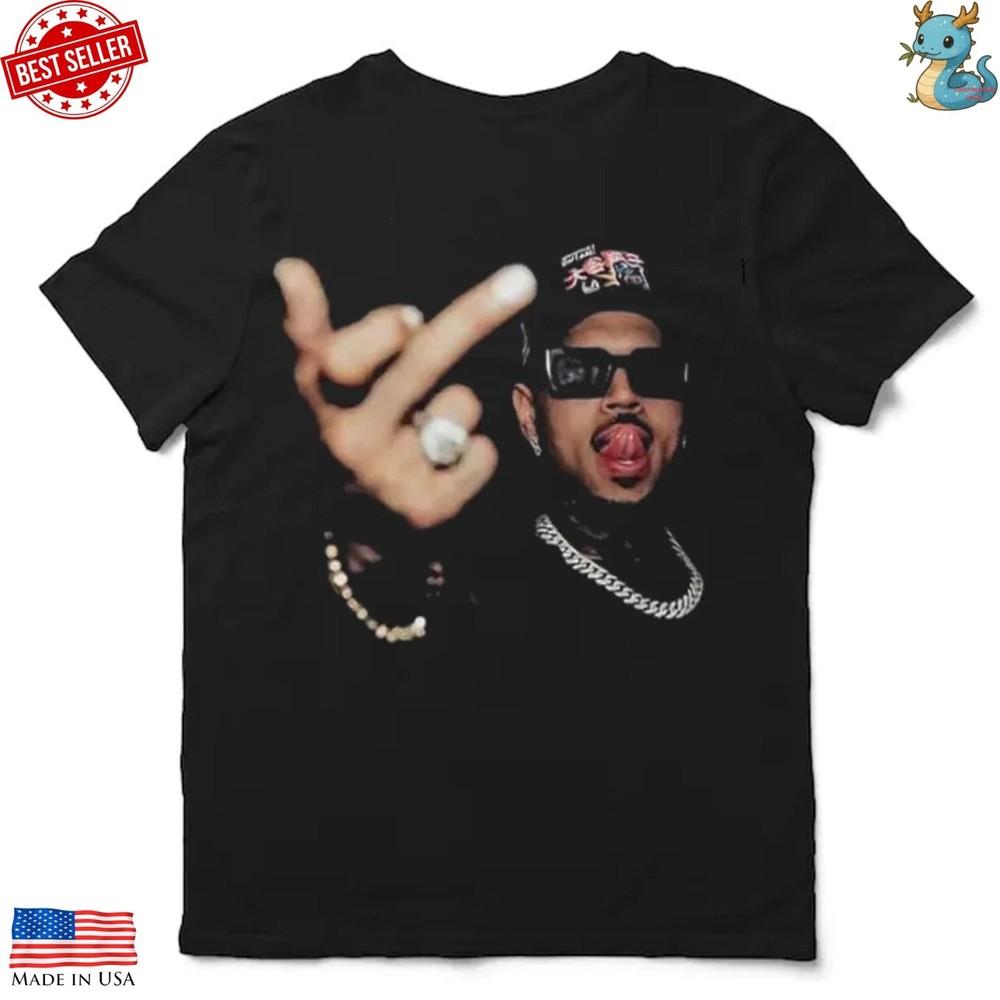 Chris Brown Vintage Middle Finger Chris Brown Breezy Bowl Tour 2025 T shirt Unisex T-Shirt XXXL