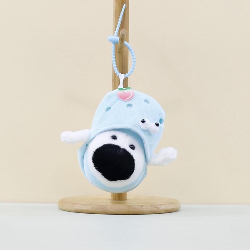 

Plush Dog Cute Keychain Adorable Big Nose Slippers Cartoon Stuffed Toy Bags For Blue Dog Slippers