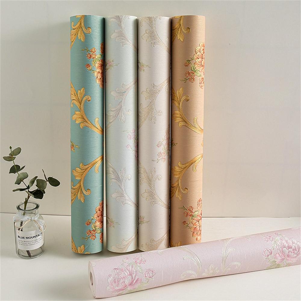 3D Stereo Pink Floral Wallpaper for Bedroom Hotel Guesthouse Pvc Waterproof Living Room Wall Decor Paper Luxury