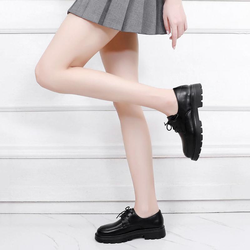 Protiskluzová pracovní obuv Dámská Černá kožená obuv Pohodlná a měkká Restaurace Kuchyně Matka středního věku Boty Single Boty Ploché